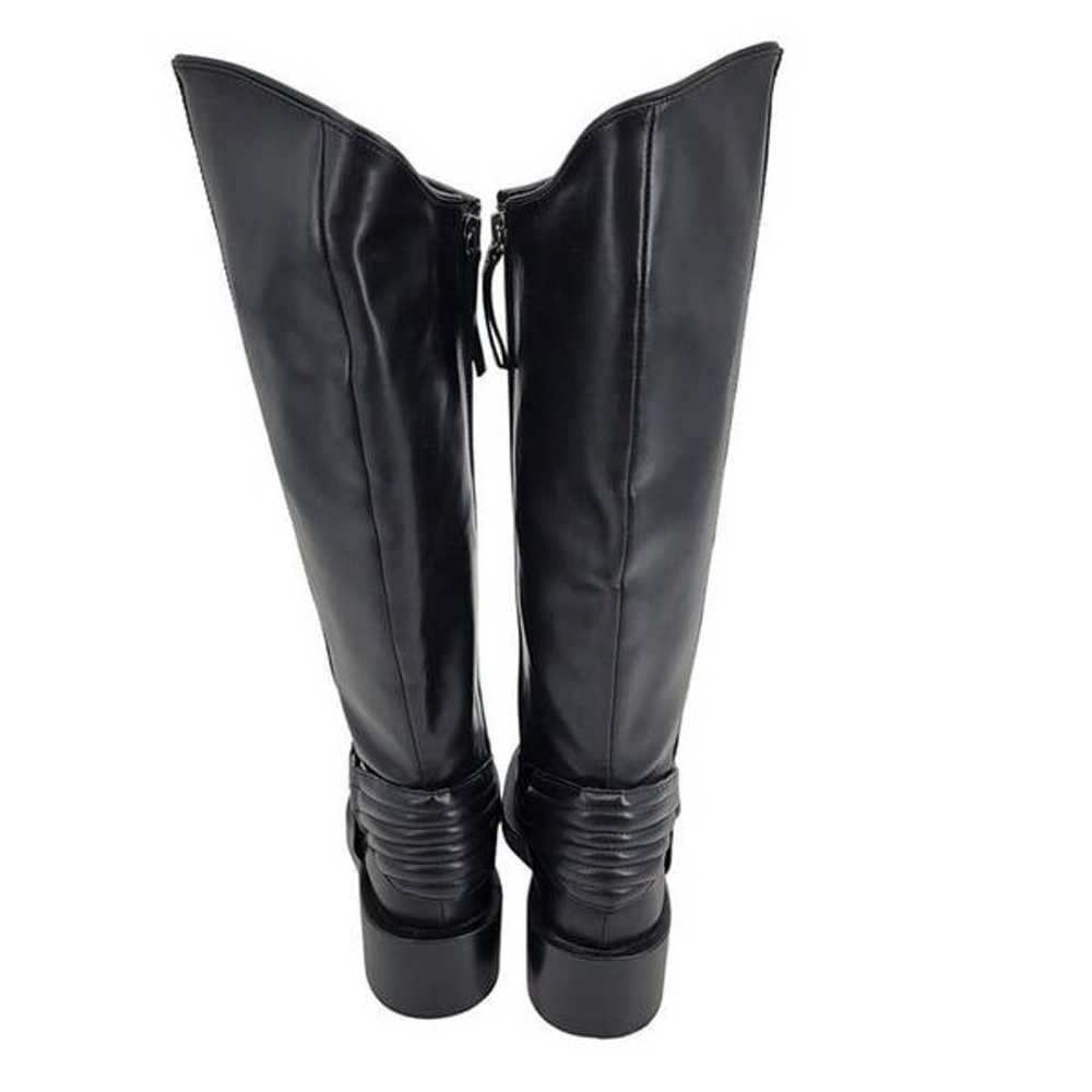 Zara Knee High Boots 6.5 37 Black Faux Vegan Leat… - image 6