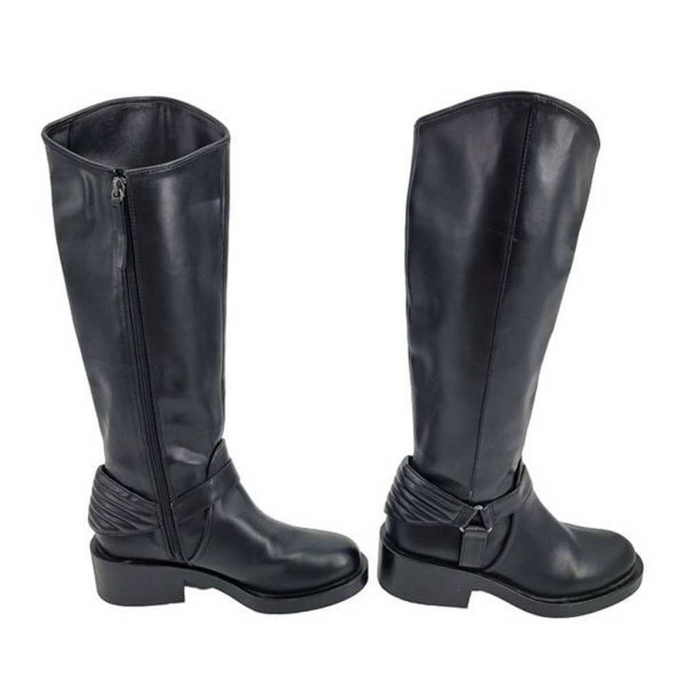 Zara Knee High Boots 6.5 37 Black Faux Vegan Leat… - image 7