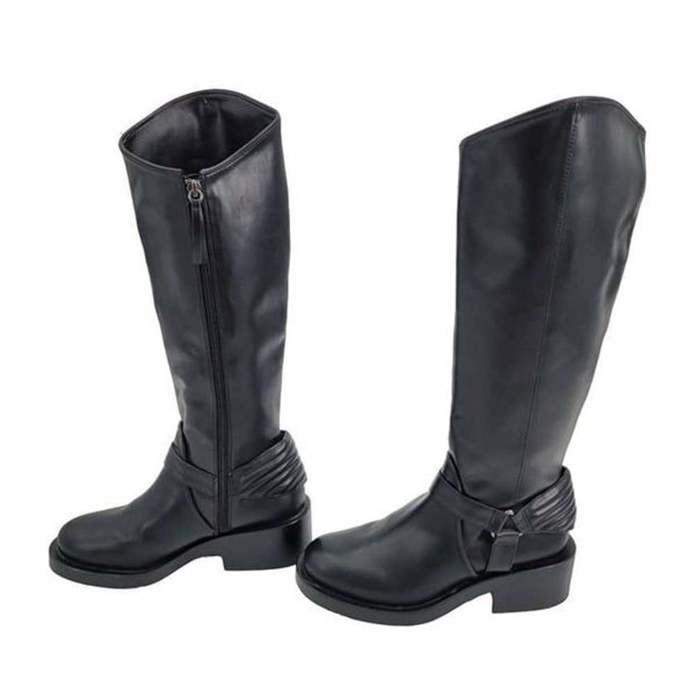 Zara Knee High Boots 6.5 37 Black Faux Vegan Leat… - image 8