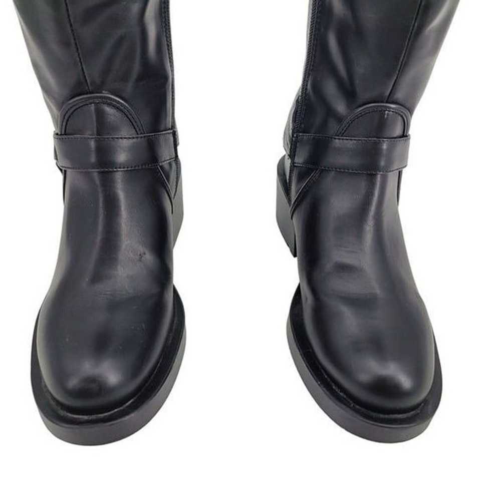 Zara Knee High Boots 6.5 37 Black Faux Vegan Leat… - image 9