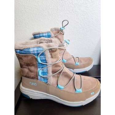 Ryka Aubonne tan and turquoise boots 9.5 - image 1