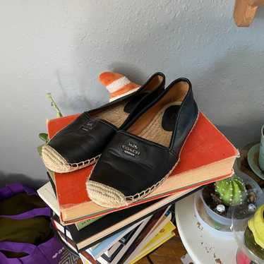 Coach Black Leather Flats