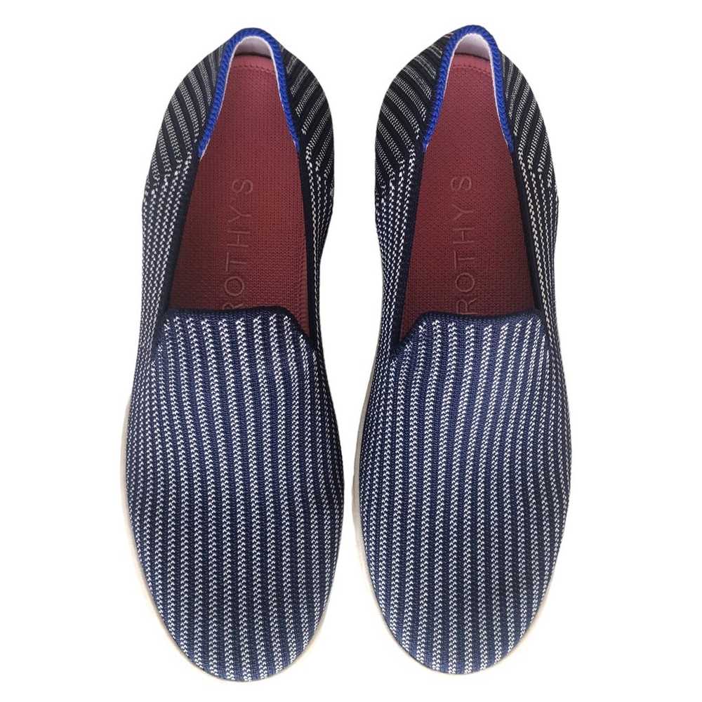 Rothys Riviera Pinstripe Shoes Womens 7.5 Blue St… - image 4