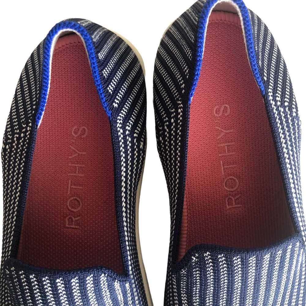Rothys Riviera Pinstripe Shoes Womens 7.5 Blue St… - image 5