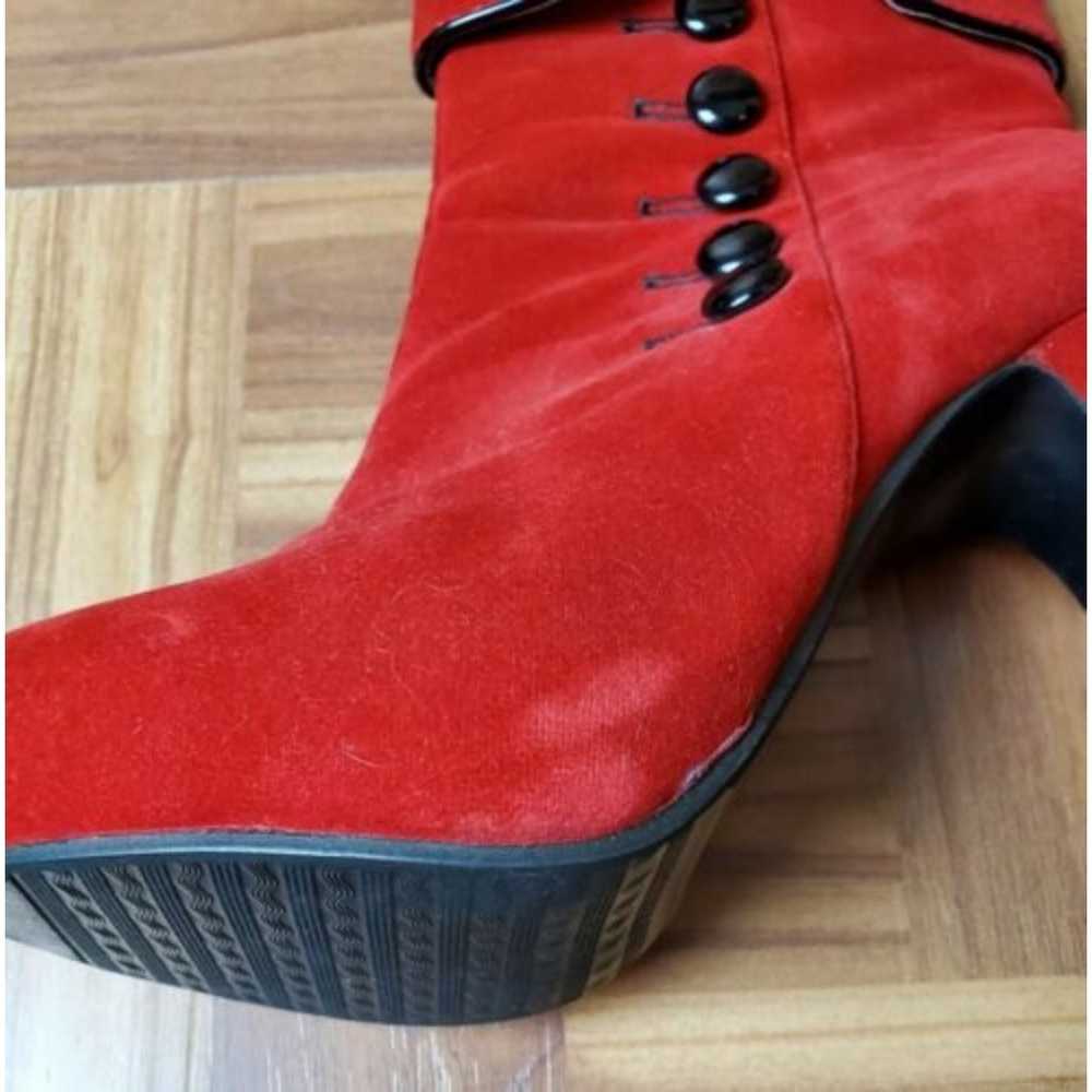 Crape Myrtle Scarlet Red Button Boots Booties Sho… - image 5