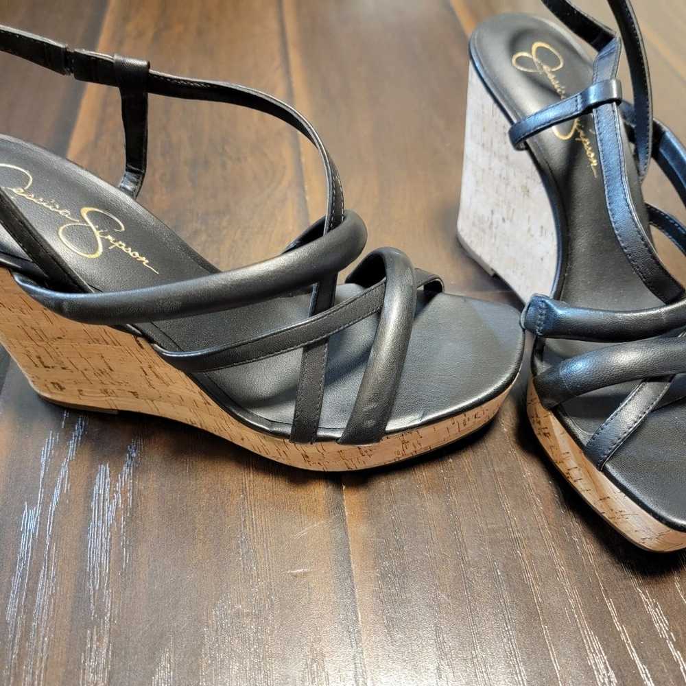 Black Jessica Simpson wedge sandals heels shoes 1… - image 1