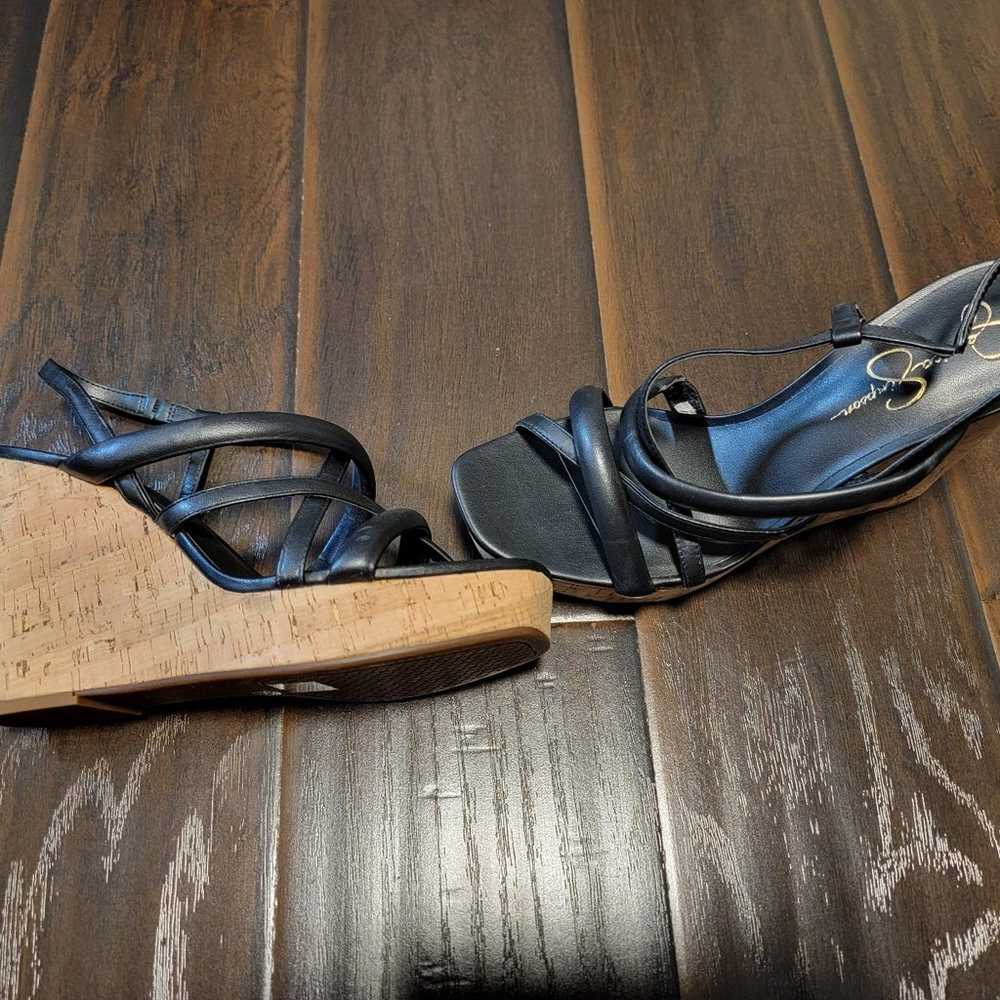 Black Jessica Simpson wedge sandals heels shoes 1… - image 3