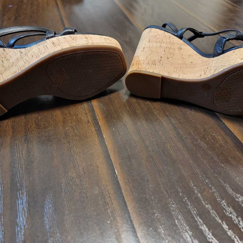 Black Jessica Simpson wedge sandals heels shoes 1… - image 6