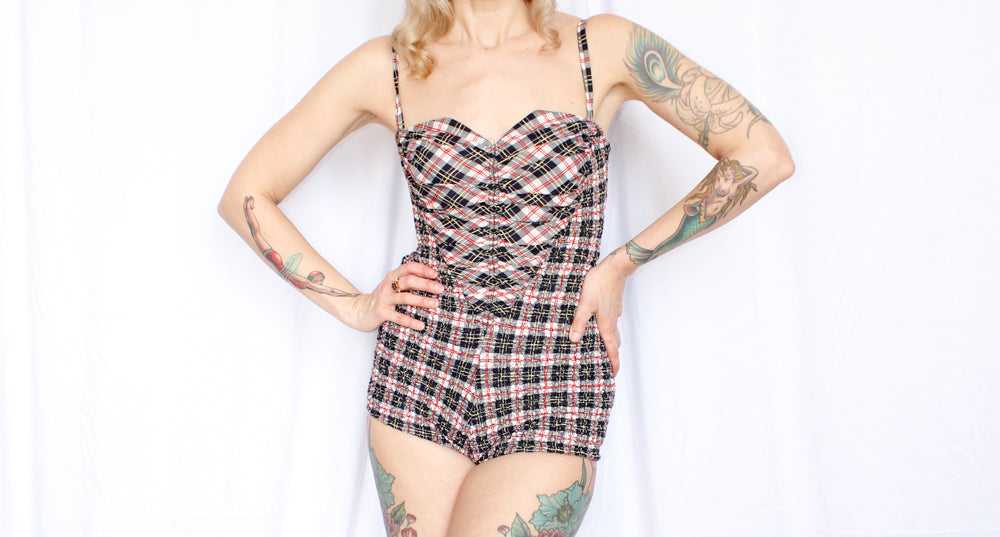 1950s Gingham Puckered Cotton Frances Sider Swims… - image 2