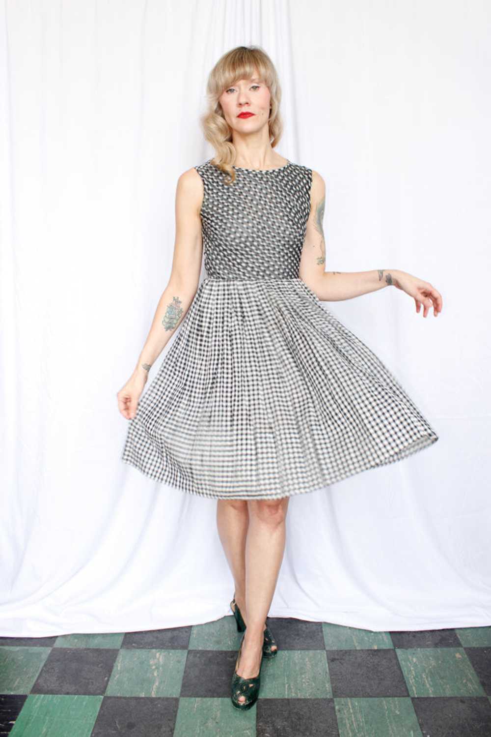 1950s R&K Originals Gingham Day Dress - Small - image 1