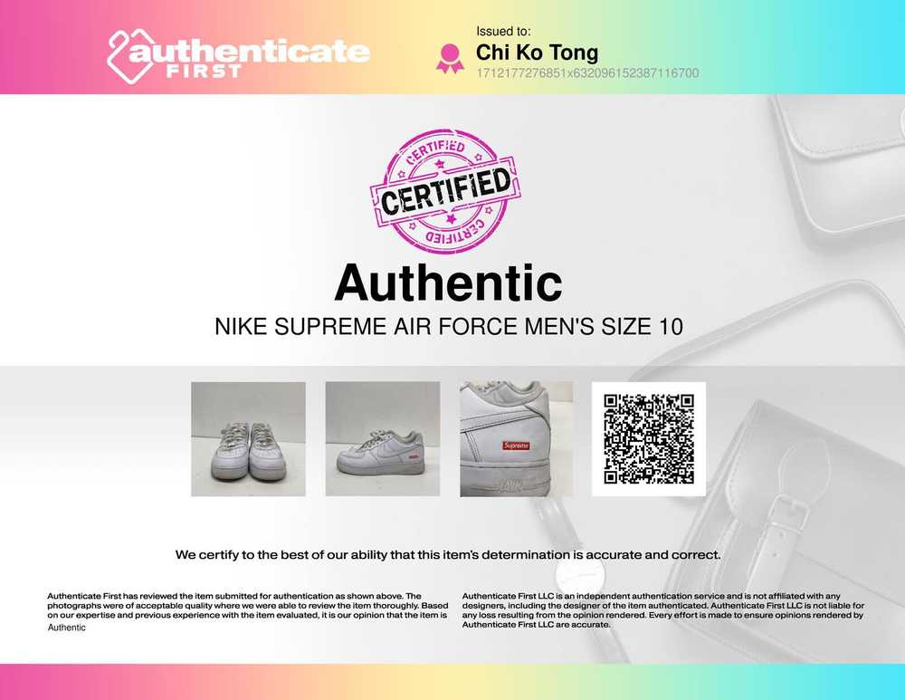 Authentic Nike X Supreme Air Force 1 Low Box Logo… - image 10