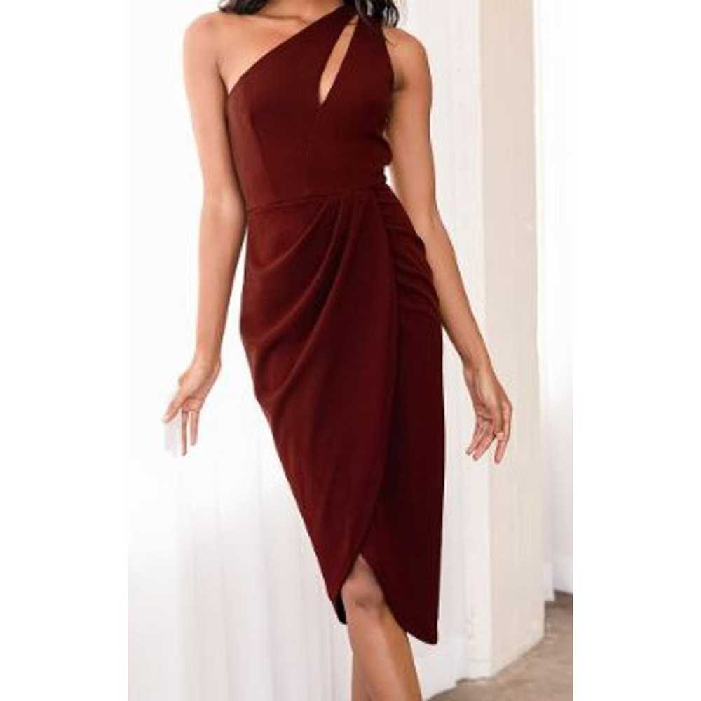 LULU'S SZ L So Flirty burgundy One-Shoulder Cutou… - image 1