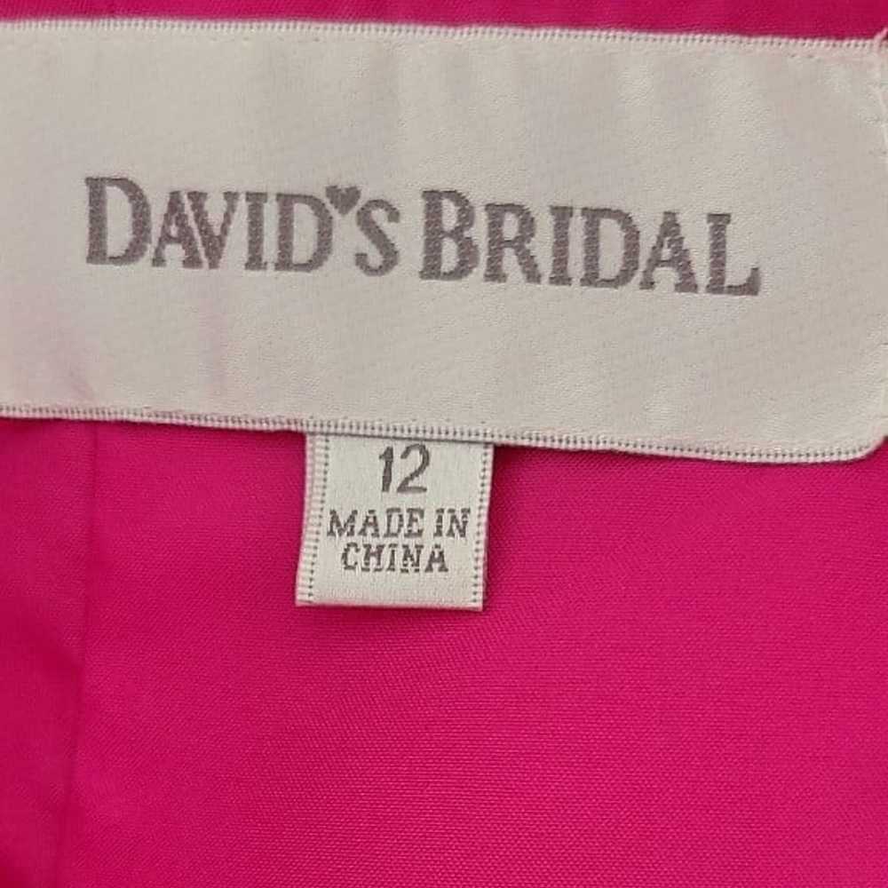 Davids Bridal Hot Pink Womens Dress Size 12 Strap… - image 6