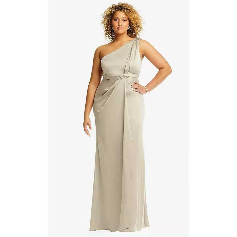 DESSY COLLECTION ONE-SHOULDER DRAPED TWIST EMPIRE… - image 1