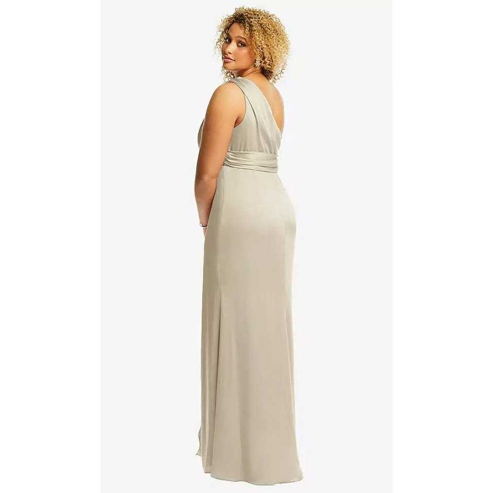DESSY COLLECTION ONE-SHOULDER DRAPED TWIST EMPIRE… - image 2