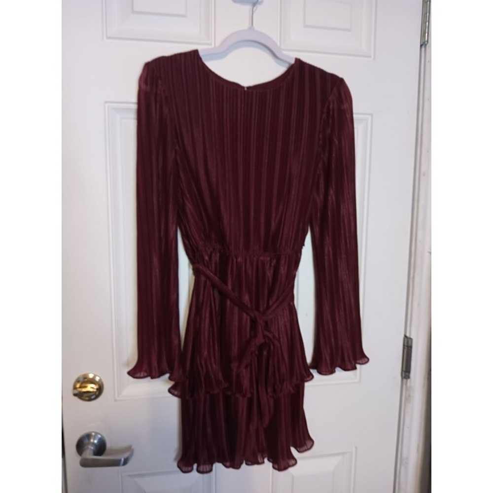 CITY STUDIOS  Belted Shimmer Pleated Dress Size L… - image 5