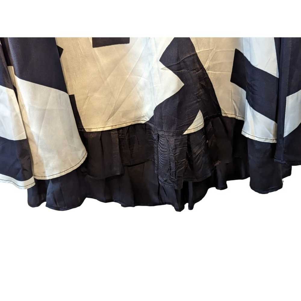 Zara Woman White & Black 100% Silk Flutter Sleeve… - image 5