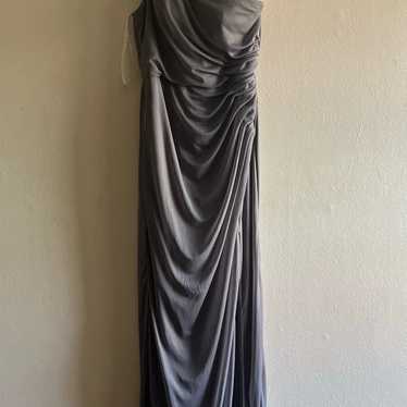 Sheath One Shoulder Mesh Floor Length dress Gray … - image 1