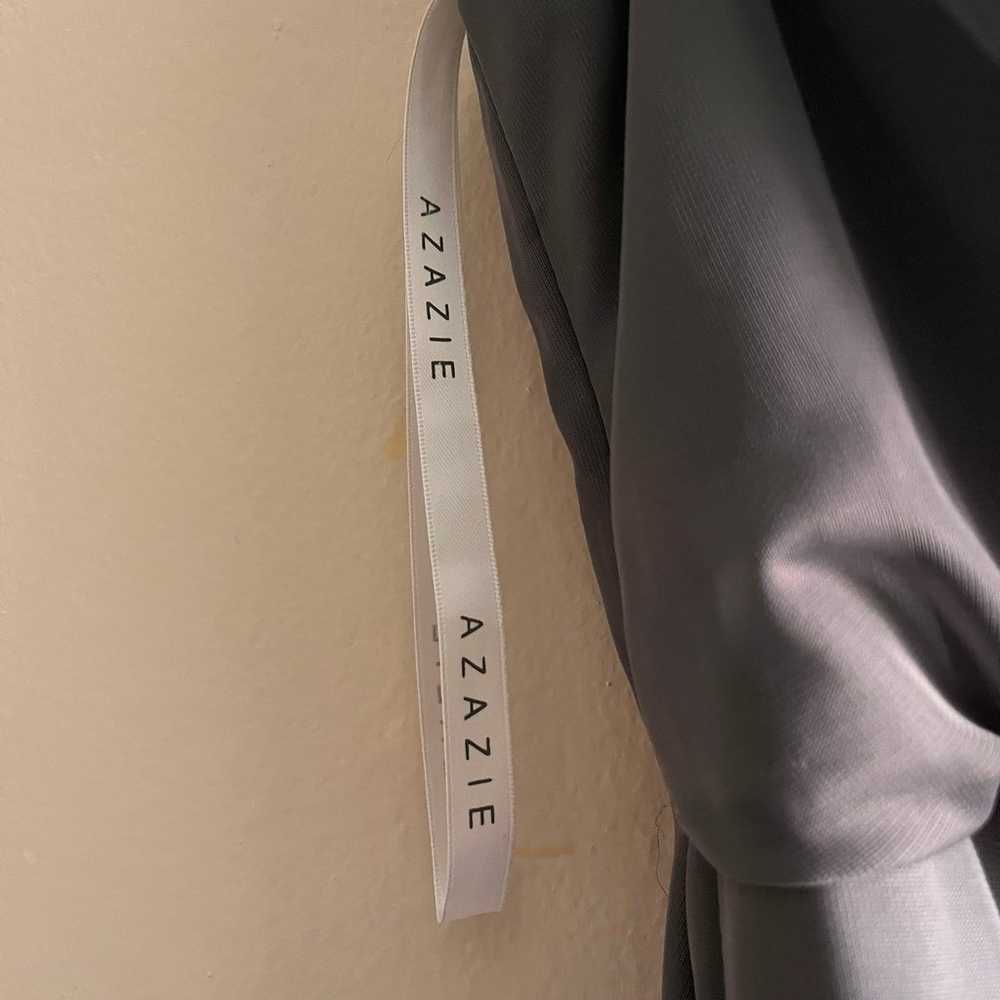 Sheath One Shoulder Mesh Floor Length dress Gray … - image 4