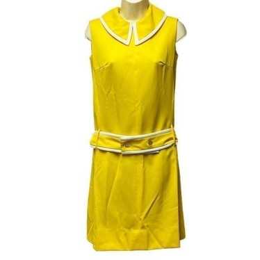 Vintage Bright Yellow Drop Waist Dress - image 1