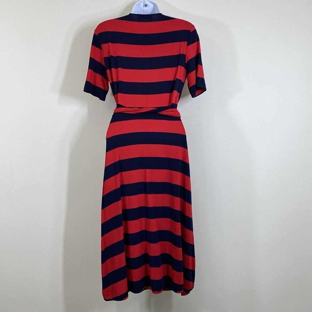 Tory Burch Wrap Midi Dress Size S Striped Short S… - image 3