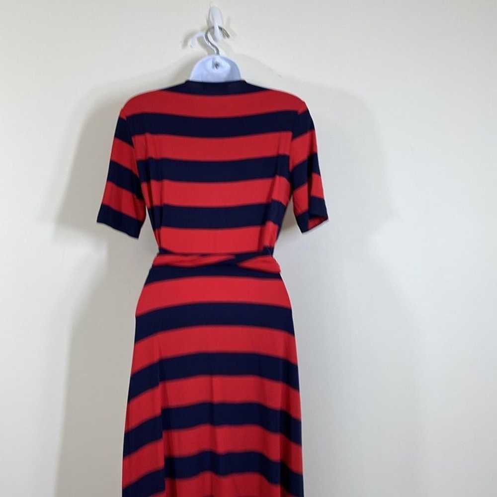 Tory Burch Wrap Midi Dress Size S Striped Short S… - image 4