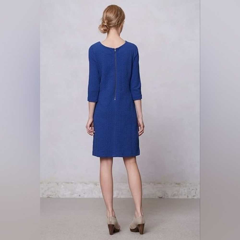 GANNI Lousa Shift Textured Mini Dress Cobalt Blue… - image 2