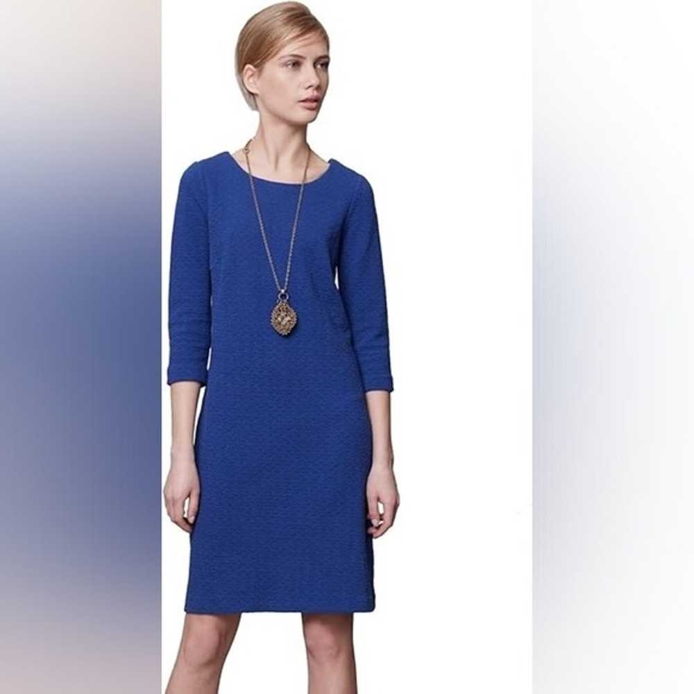 GANNI Lousa Shift Textured Mini Dress Cobalt Blue… - image 3