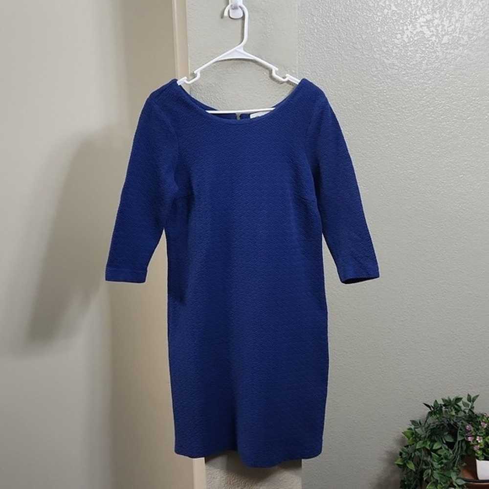 GANNI Lousa Shift Textured Mini Dress Cobalt Blue… - image 5