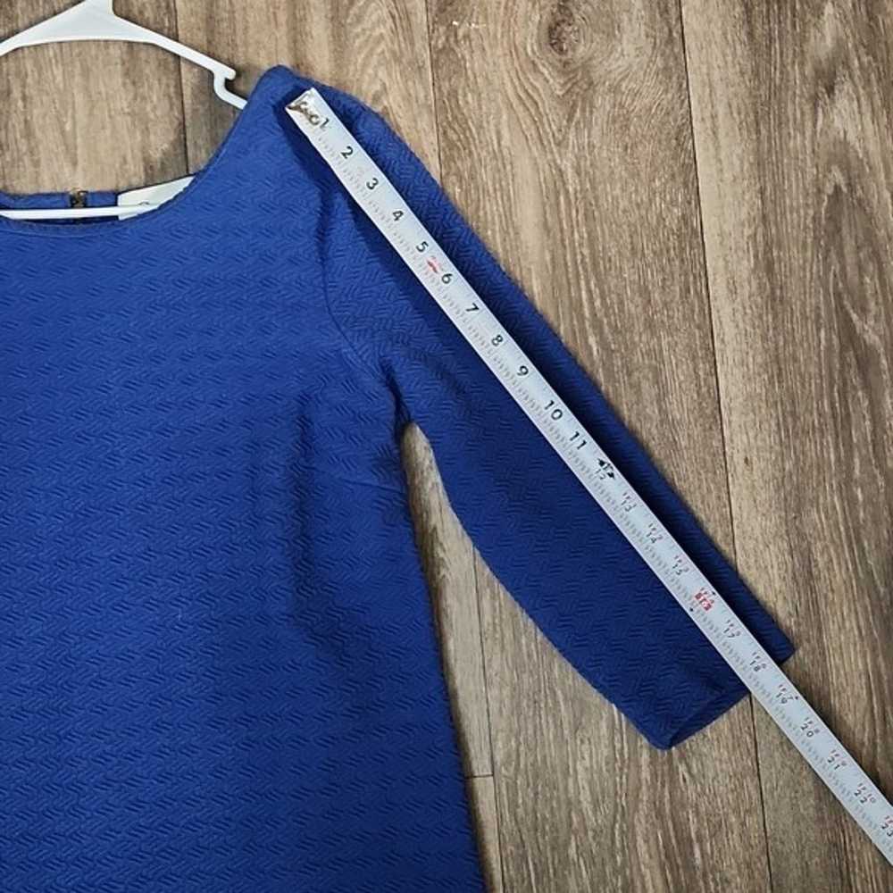 GANNI Lousa Shift Textured Mini Dress Cobalt Blue… - image 9