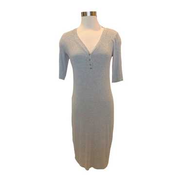 E12 Splendid Henley Ribbed Modal Midi Dress Gray … - image 1