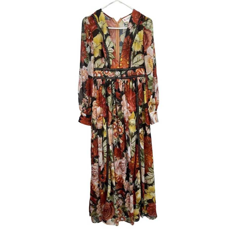 L’Atiste By Amy Maxi Dress Floral Roses Studded S… - image 1
