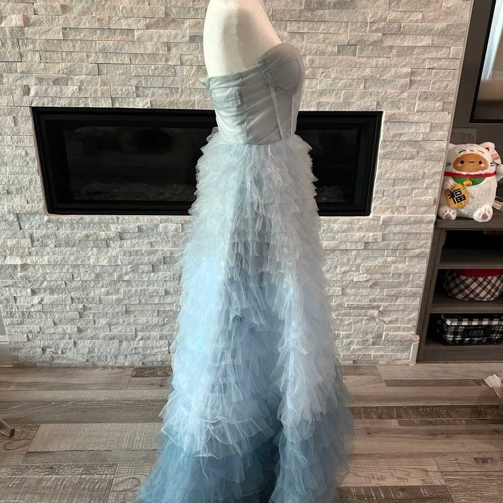 Custom Gradient Blue Tulle Gown Size 0 - image 3