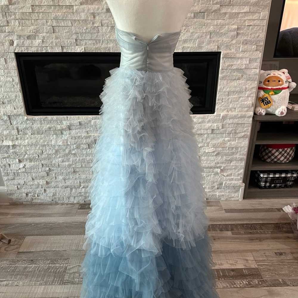 Custom Gradient Blue Tulle Gown Size 0 - image 4