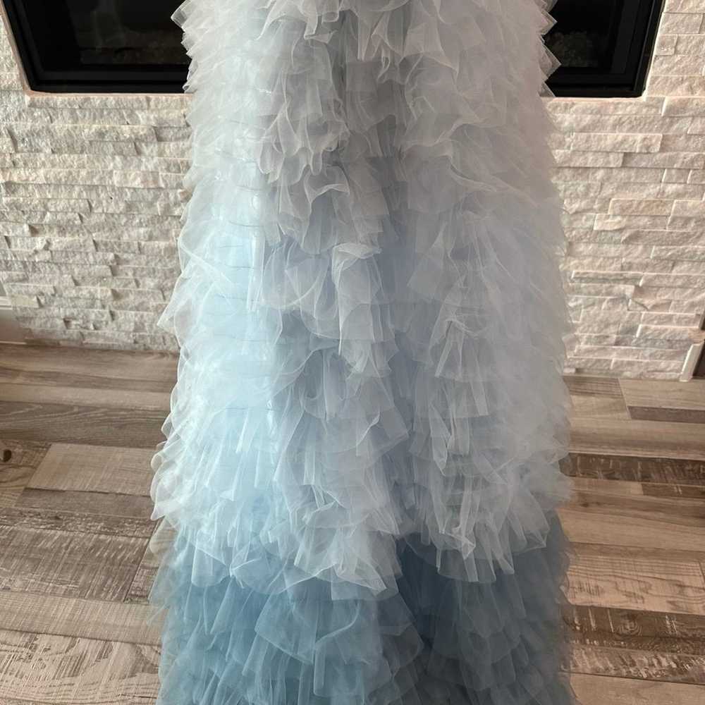 Custom Gradient Blue Tulle Gown Size 0 - image 6