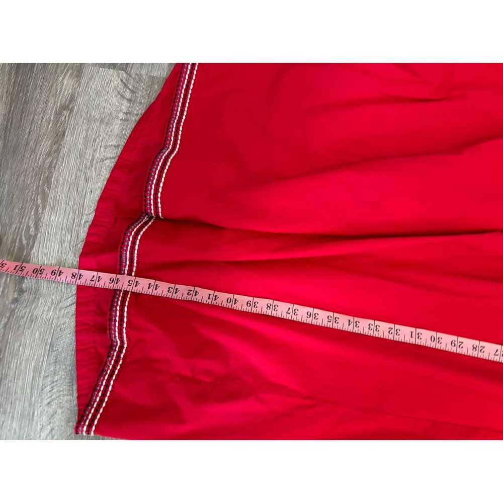 Zara Red Poplin Embroidered Short Sleeve Midi Dre… - image 9