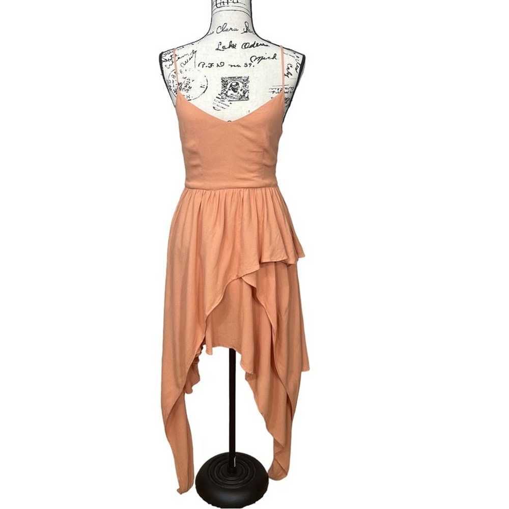 Keepsake High Low Asymmetrical Layered Dress Apri… - image 6