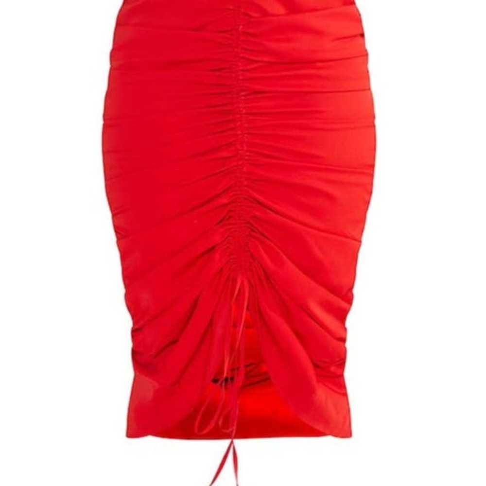 PrettyLittleThing Red Ruched Center Bardot Midi D… - image 6