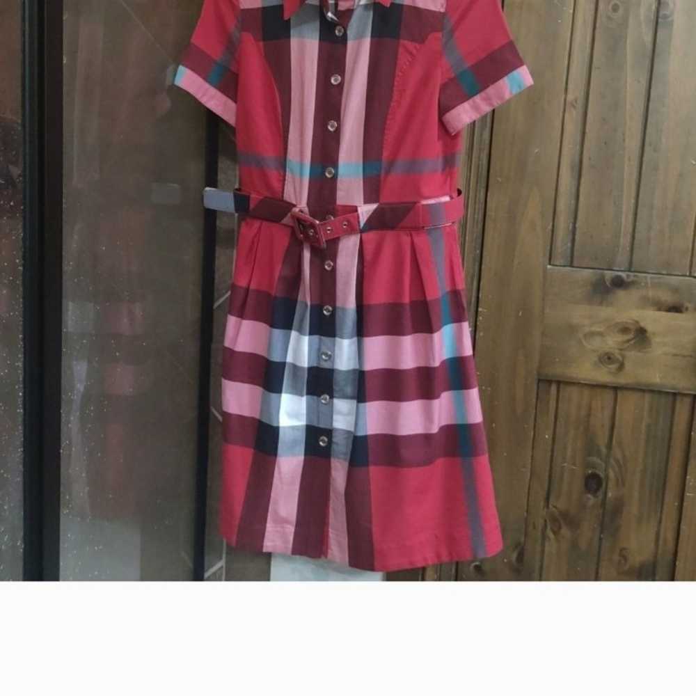Red plaid dress Burberry style fits S-M. never wo… - image 1