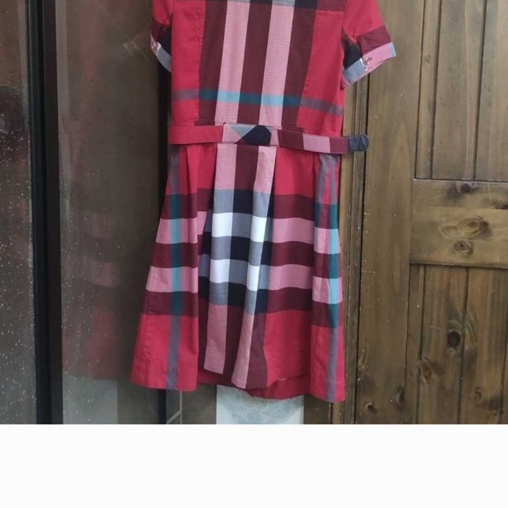 Red plaid dress Burberry style fits S-M. never wo… - image 3