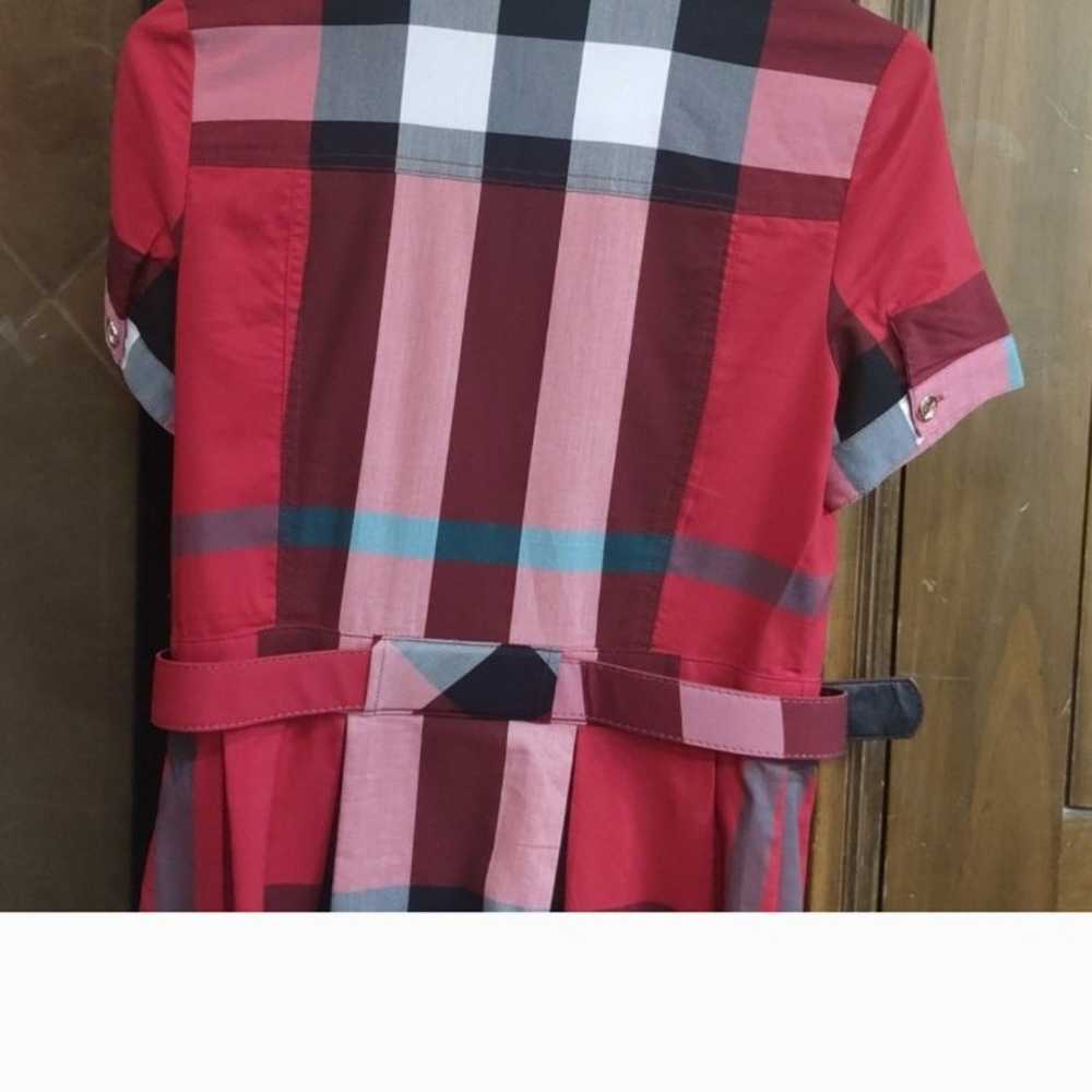 Red plaid dress Burberry style fits S-M. never wo… - image 4