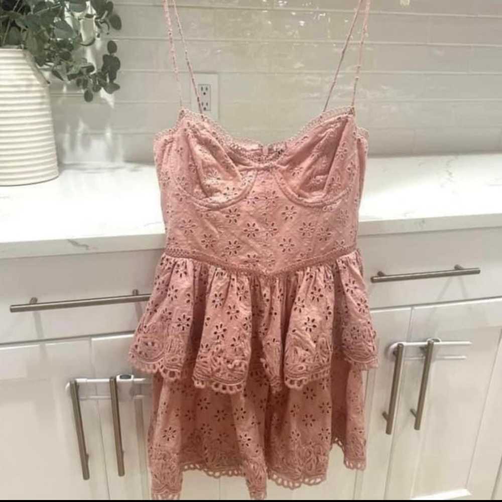 Nbd Anzhela Mini Dress in Nude Pink ruffle size m… - image 2