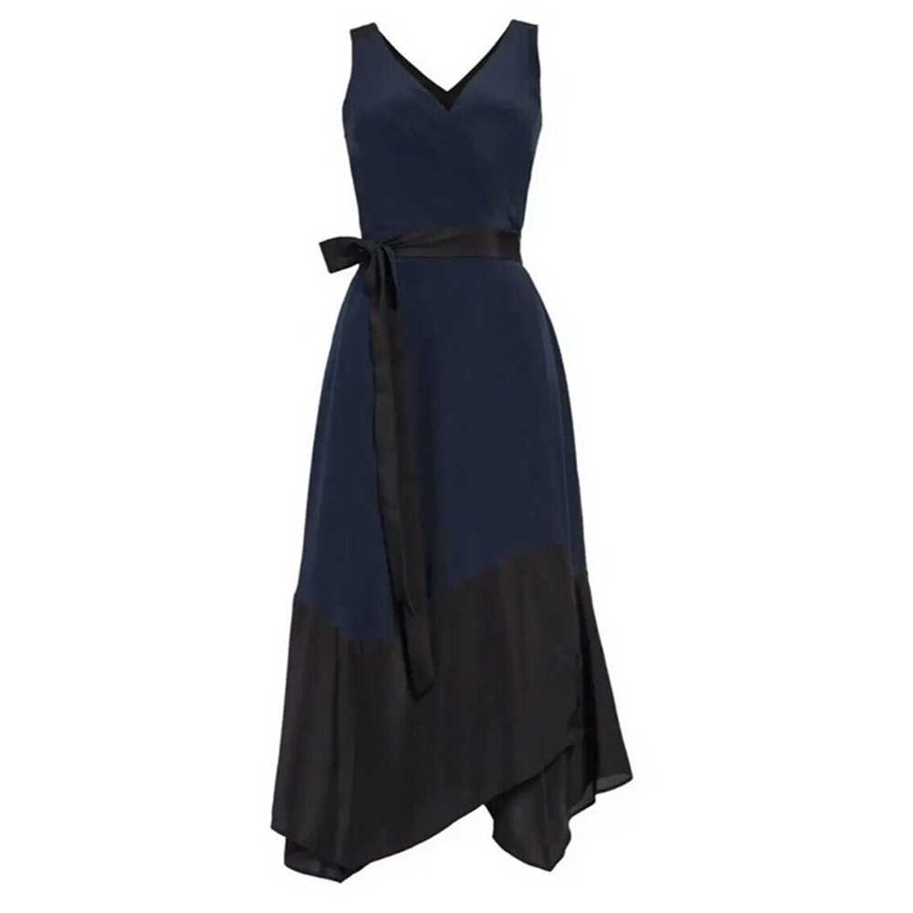 CLUB MONACO Womens Colorblock Wrap Dress 10 Black… - image 1