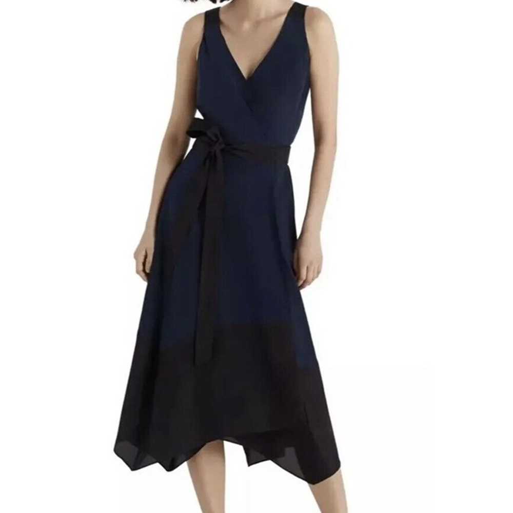 CLUB MONACO Womens Colorblock Wrap Dress 10 Black… - image 3