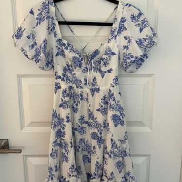 Blue floral babydoll dress - image 1