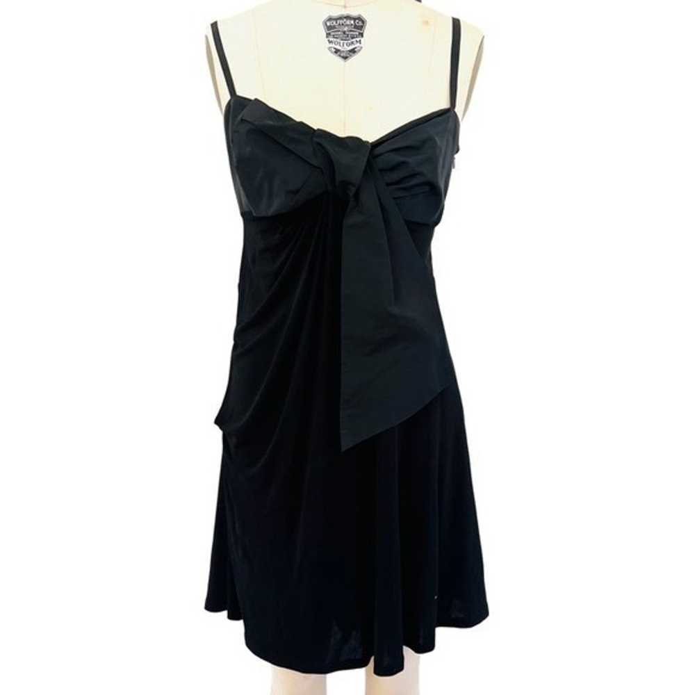 KAREN MILLEN Taffeta Bow Jersey Mini Dress in Bla… - image 2