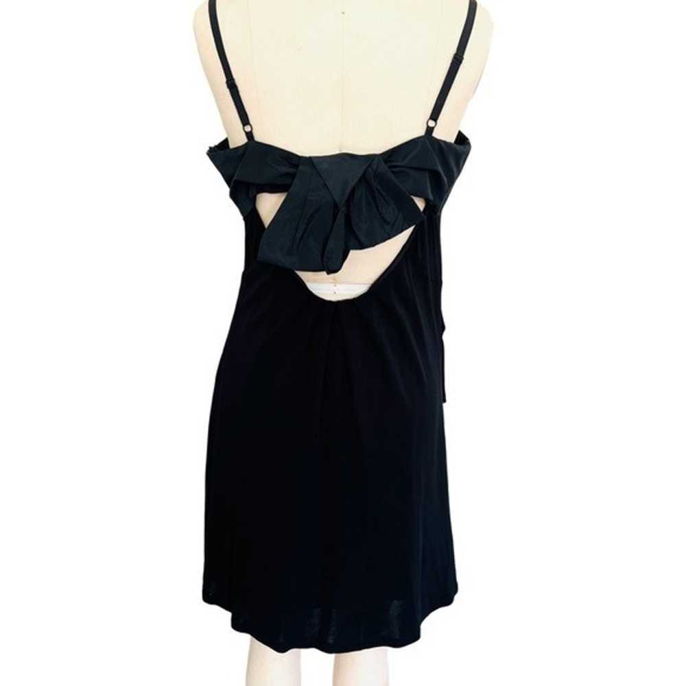 KAREN MILLEN Taffeta Bow Jersey Mini Dress in Bla… - image 3