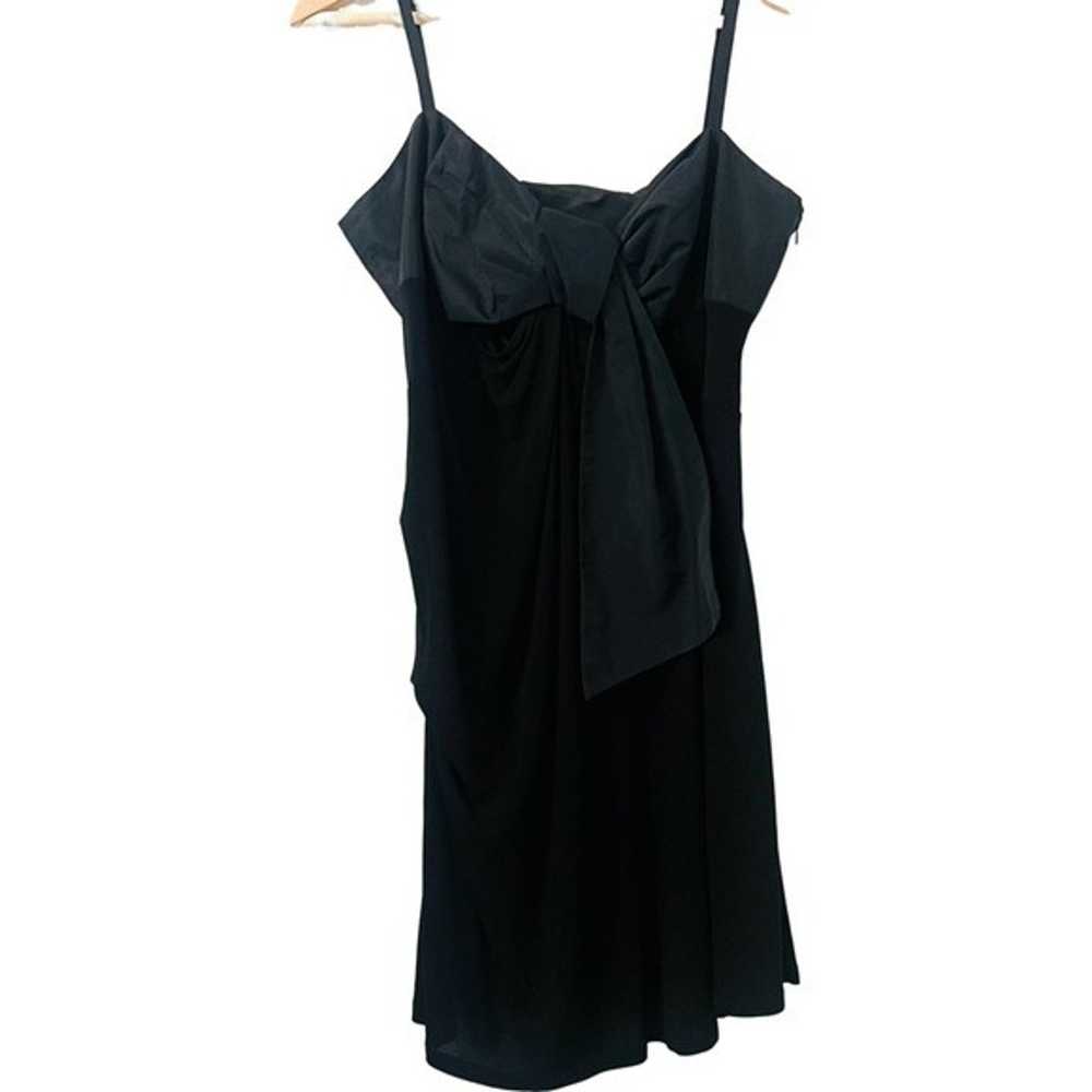 KAREN MILLEN Taffeta Bow Jersey Mini Dress in Bla… - image 5