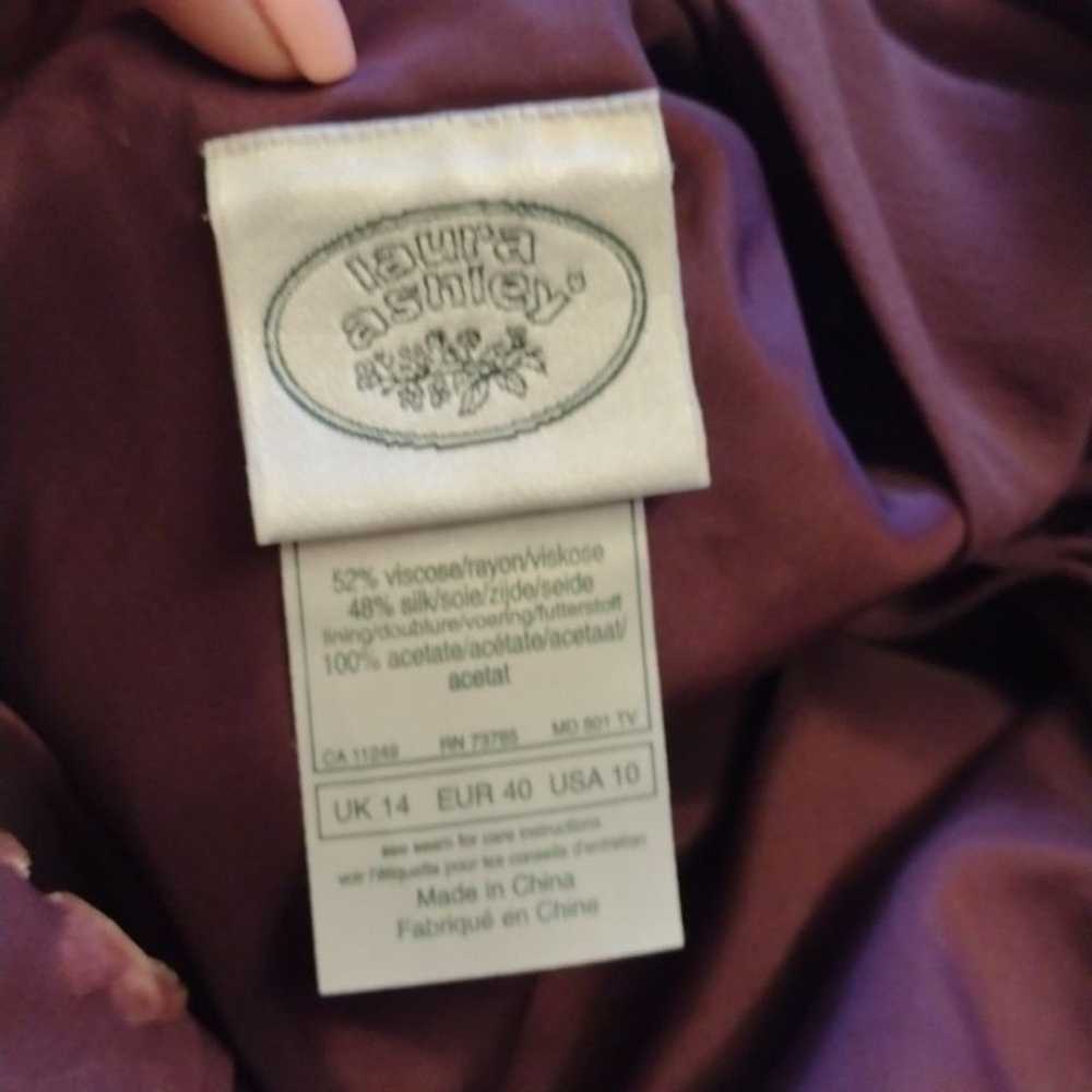 Laura Ashley vintage silk blend velvet burnout dr… - image 10