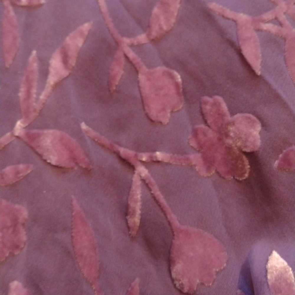 Laura Ashley vintage silk blend velvet burnout dr… - image 9
